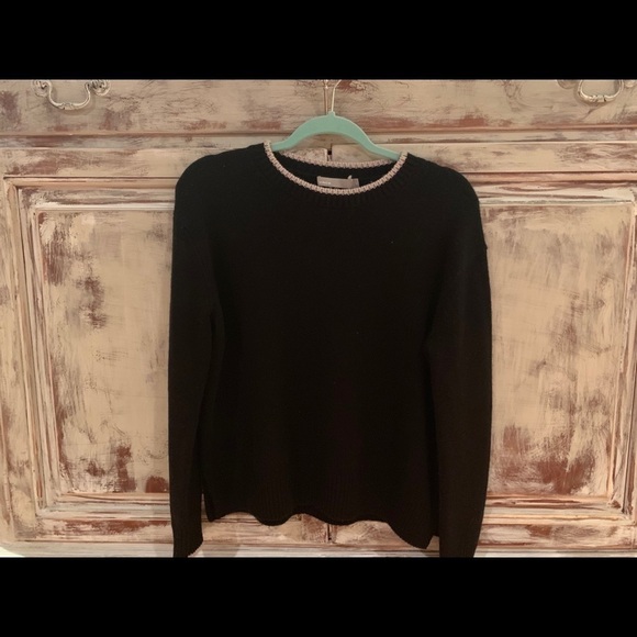 Vince Wool & Cashmere Tipped Sweater Black - Picture 4 of 8